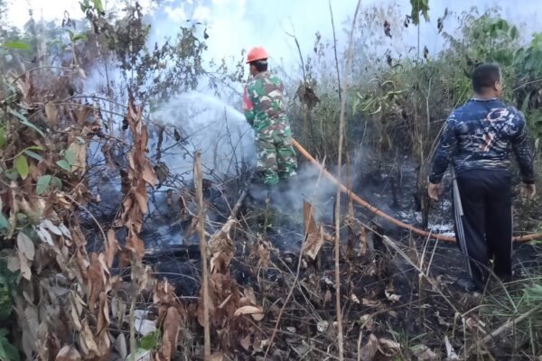Koramil 1203-06/Manis Mata Berhasil Kendalikan Karhutla di Desa Batu Sedau